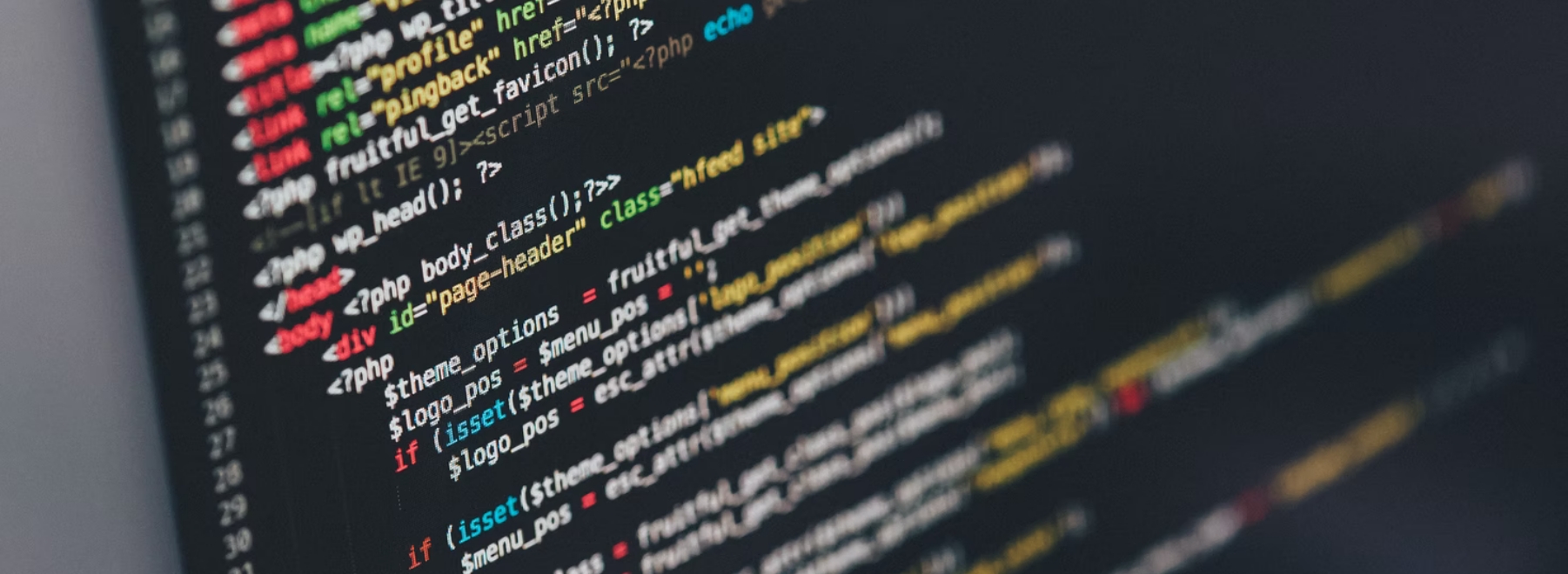 A portion of a computer screen with lines of code.