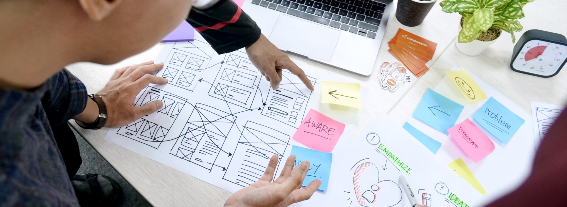 An image of people doing UI/UX planning